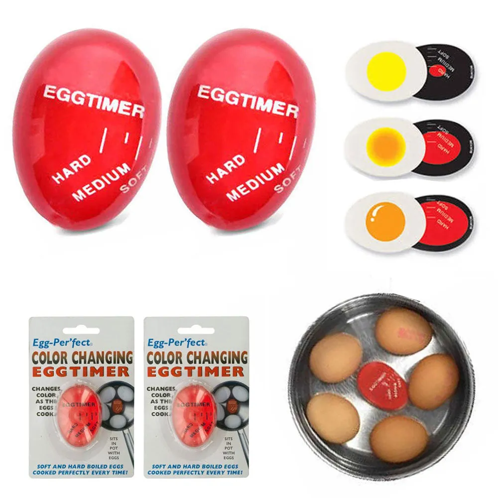 2 Egg Perfect Color Changing Timer Yummy Soft Hard Boiled Kitchen Eggs Cooking