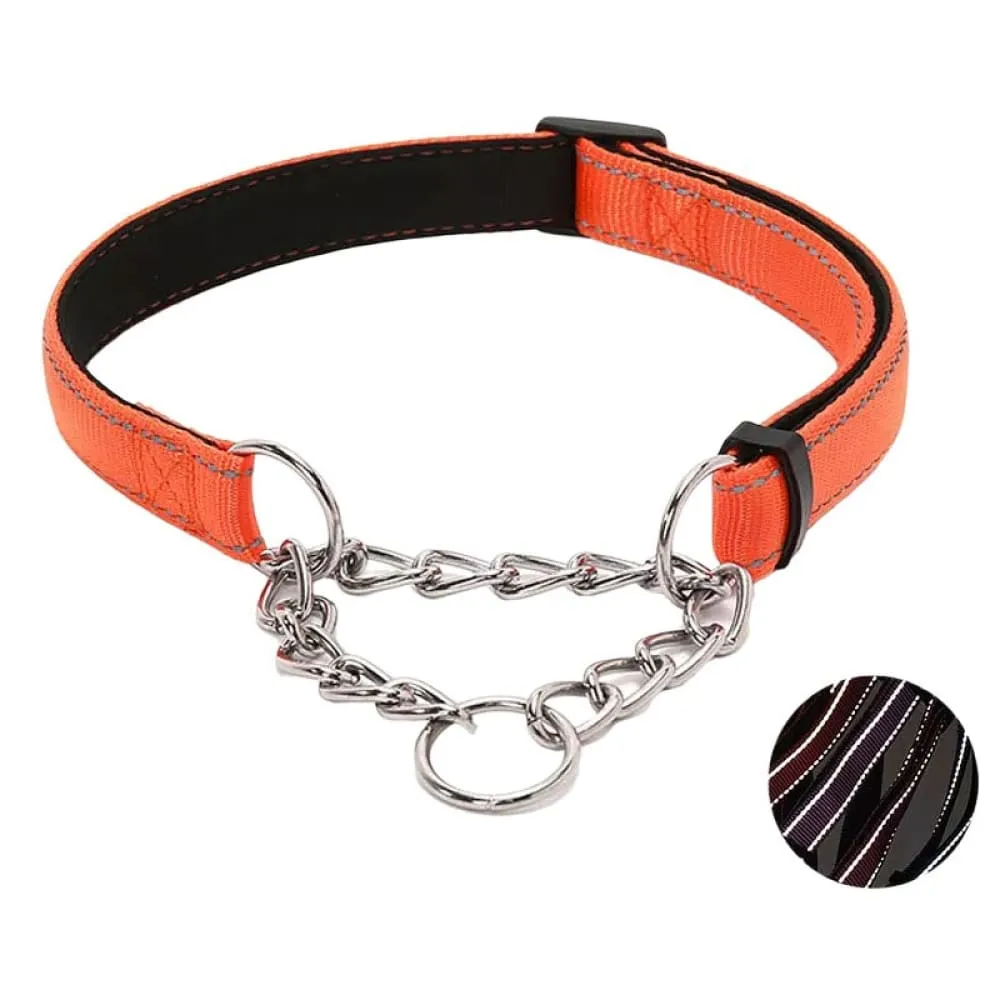 Adjustable Dog Collar with Stainless Steel Chain