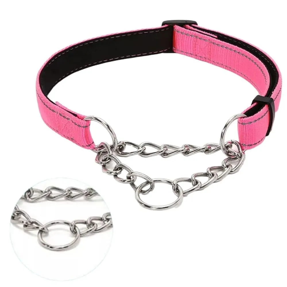 Adjustable Dog Collar with Stainless Steel Chain