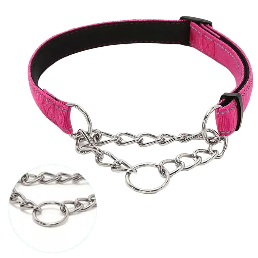 Adjustable Dog Collar with Stainless Steel Chain