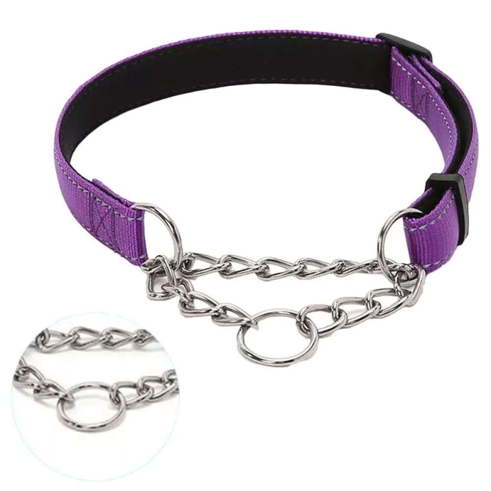 Adjustable Dog Collar with Stainless Steel Chain