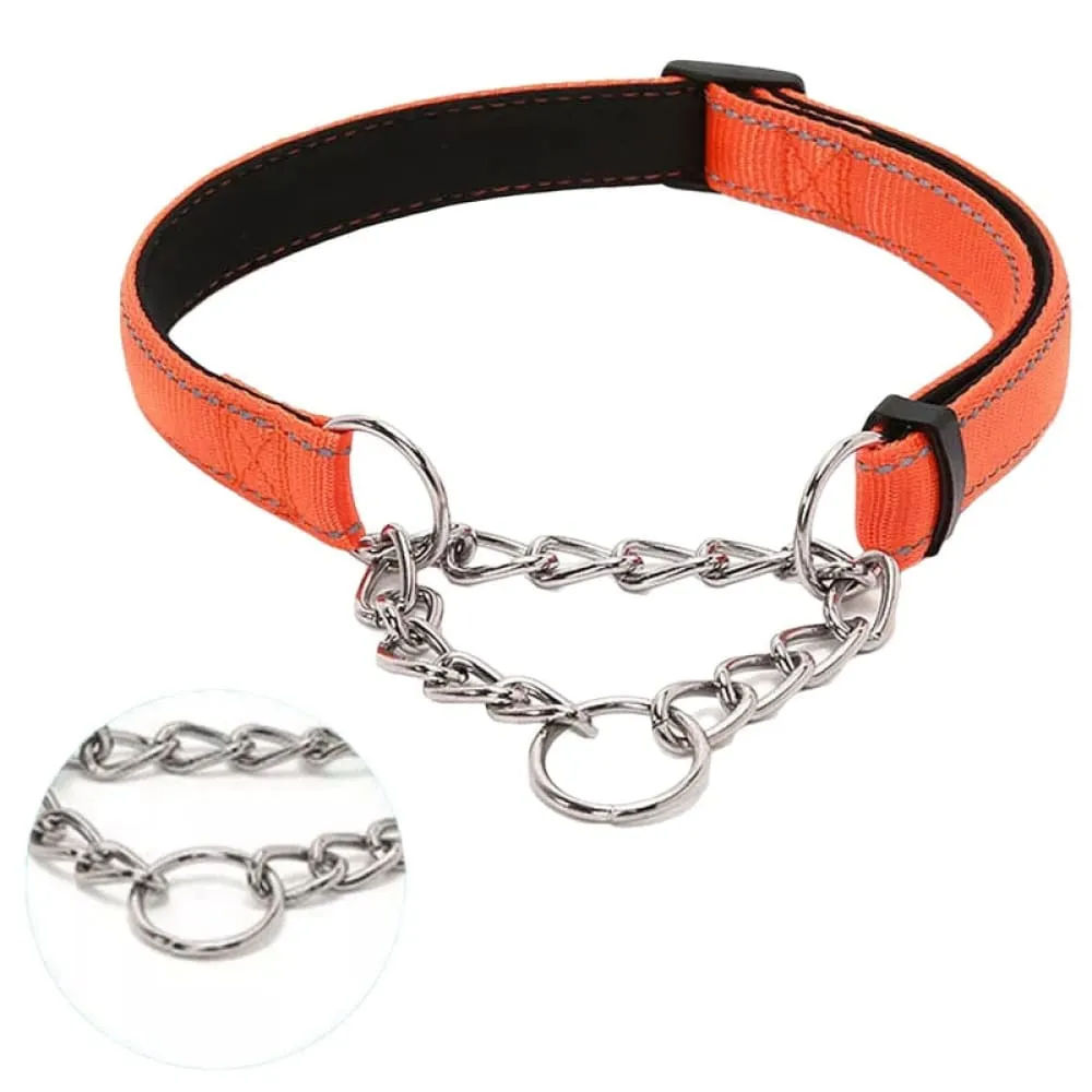 Adjustable Dog Collar with Stainless Steel Chain