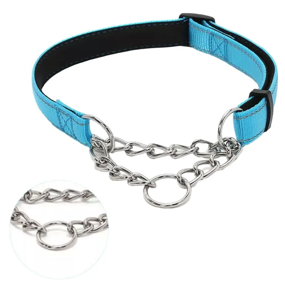 Adjustable Dog Collar with Stainless Steel Chain