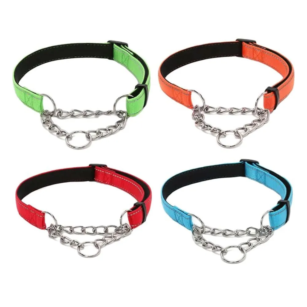 Adjustable Dog Collar with Stainless Steel Chain