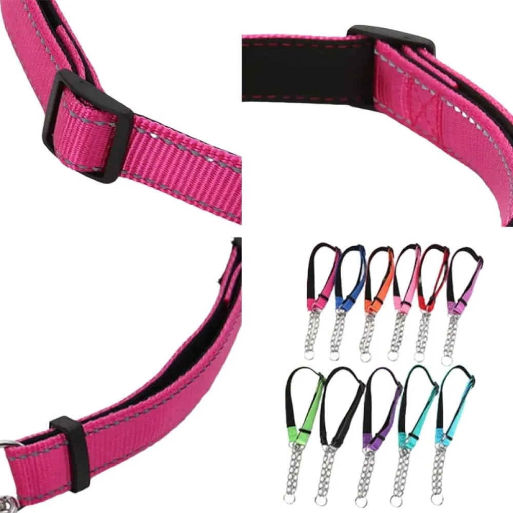 Adjustable Dog Collar with Stainless Steel Chain