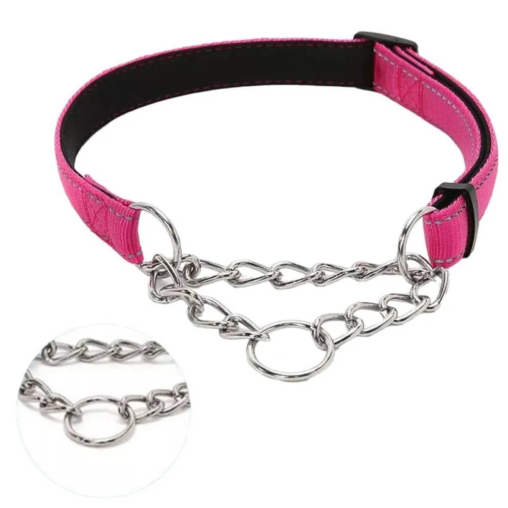 Adjustable Dog Collar with Stainless Steel Chain