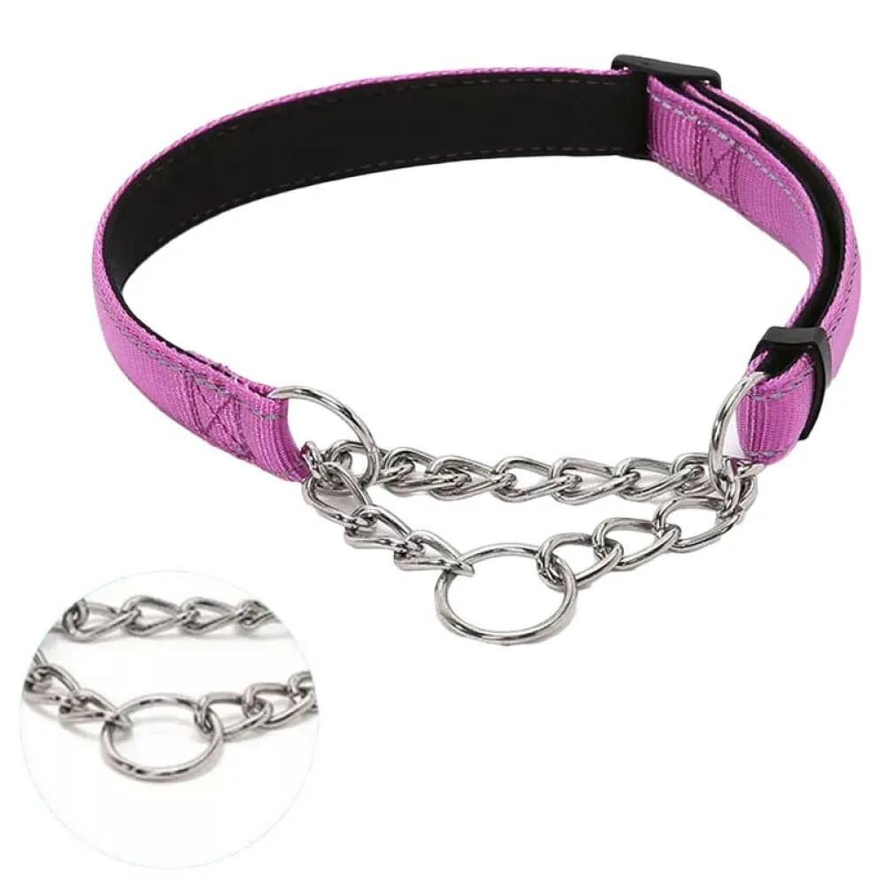 Adjustable Dog Collar with Stainless Steel Chain