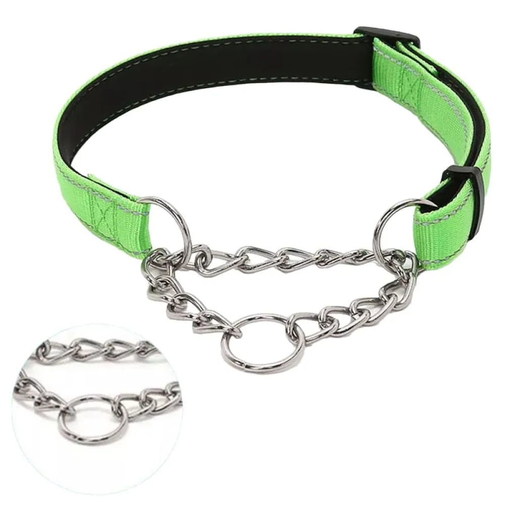 Adjustable Dog Collar with Stainless Steel Chain