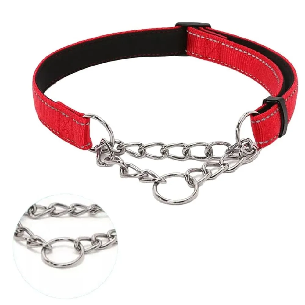 Adjustable Dog Collar with Stainless Steel Chain