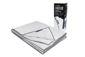 BLACKROLL - Ultralite Recovery Blanket, Soft, Breathable, and Lightweight, Compact Sleeping Quilt for Outdoors, Hiking, Camping, and Bug Out Bag, Promotes Faster Recovery, Included Travel Bag for Easy Storing, Light Grey