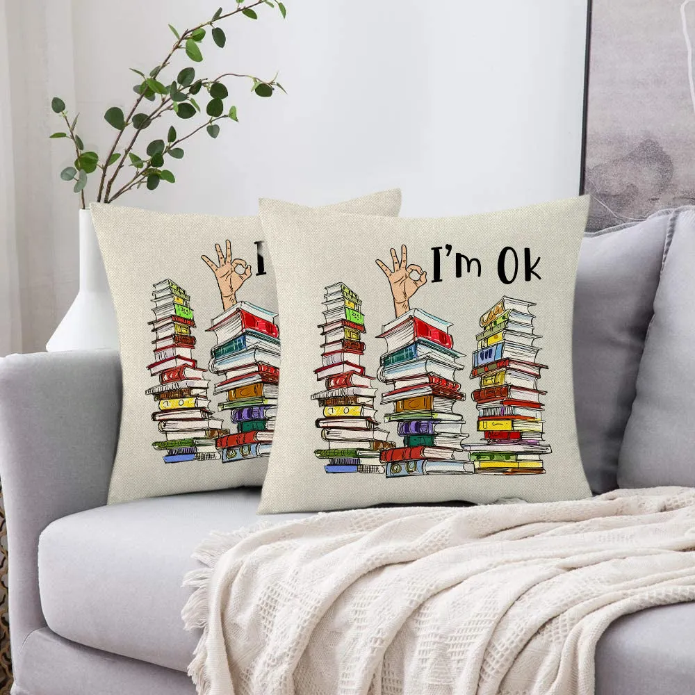 I'm OK It's Fine I'm Fine Everything's Fine Book Lovers Gift PILS73