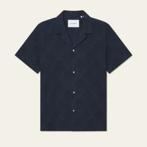 Lesley Flower Tile AOP SS Shirt (Navy   Dark Navy)