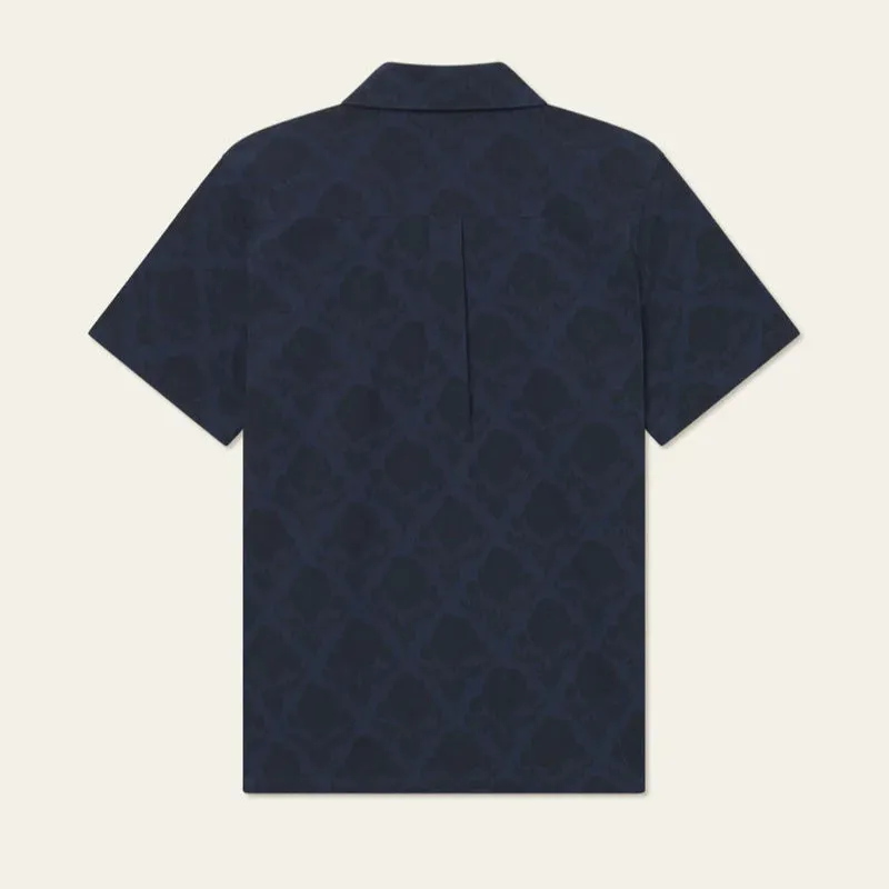 Lesley Flower Tile AOP SS Shirt (Navy   Dark Navy)