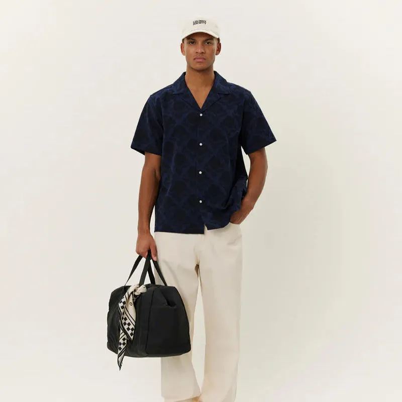 Lesley Flower Tile AOP SS Shirt (Navy   Dark Navy)