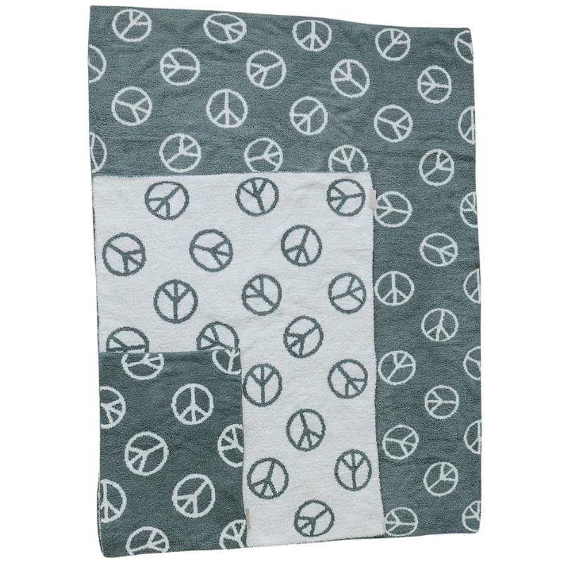 Mebie Baby - Plush Children's Blanket in Sage Peace  45"x60"