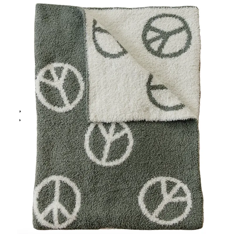 Mebie Baby - Plush Children's Blanket in Sage Peace  45"x60"