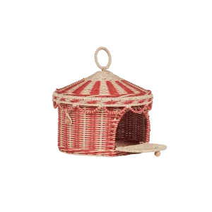 Olli Ella Circus Tent Basket - Red/Straw