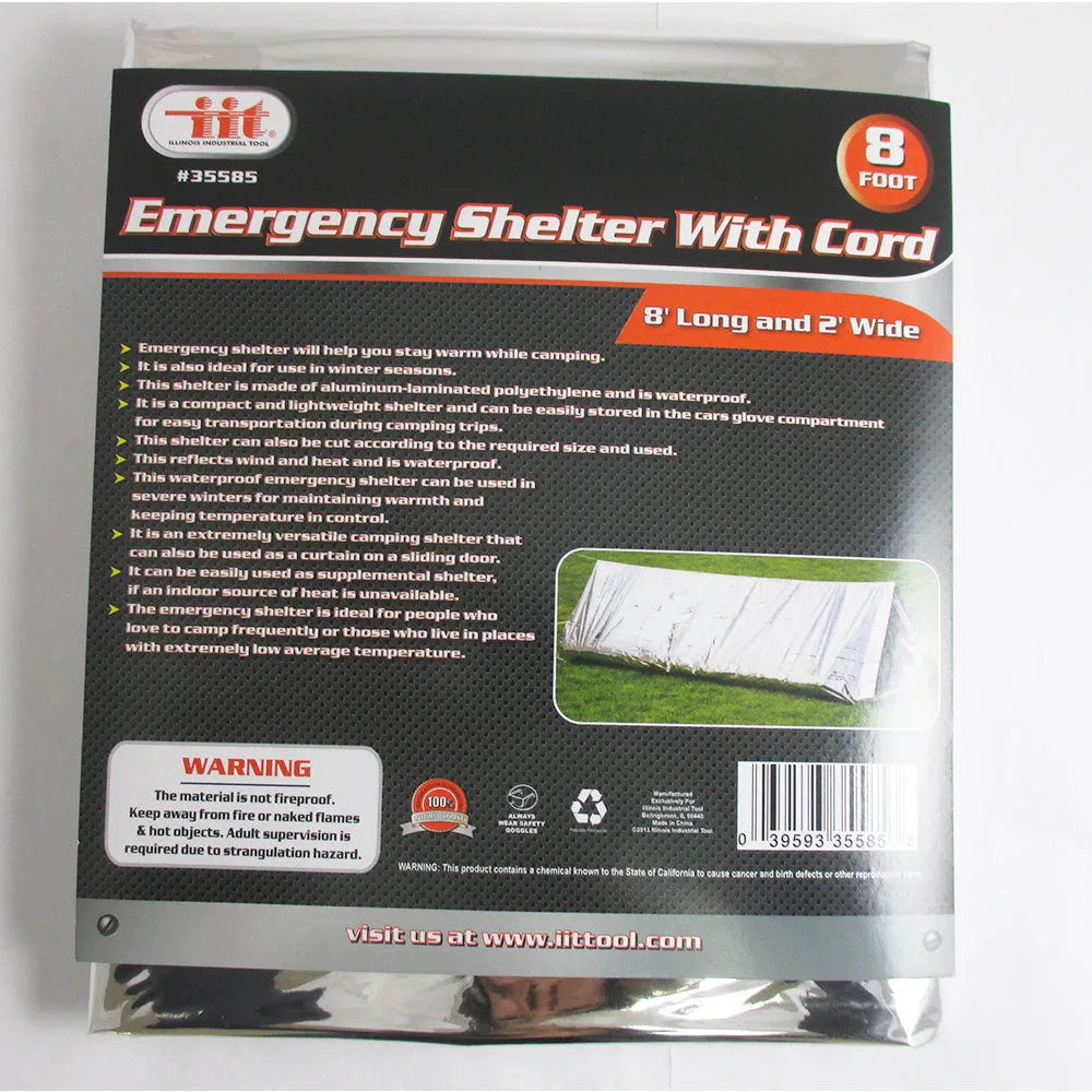 Outdoor Emergency Tent 96"x24" Sleeping Bag Survival Reflective Shelter Camping