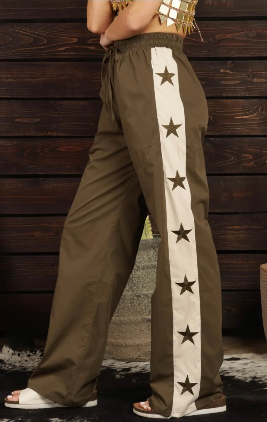 Star Side Comfy Pants (Rose or Deep Green )