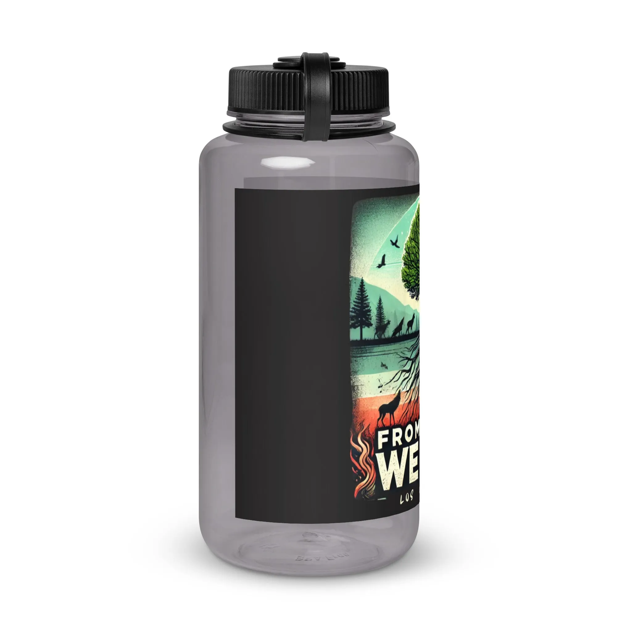 Wide mouth plastic water bottle