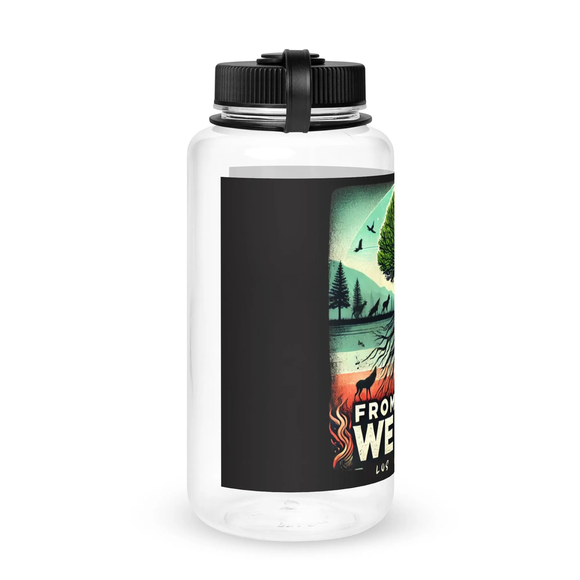 Wide mouth plastic water bottle