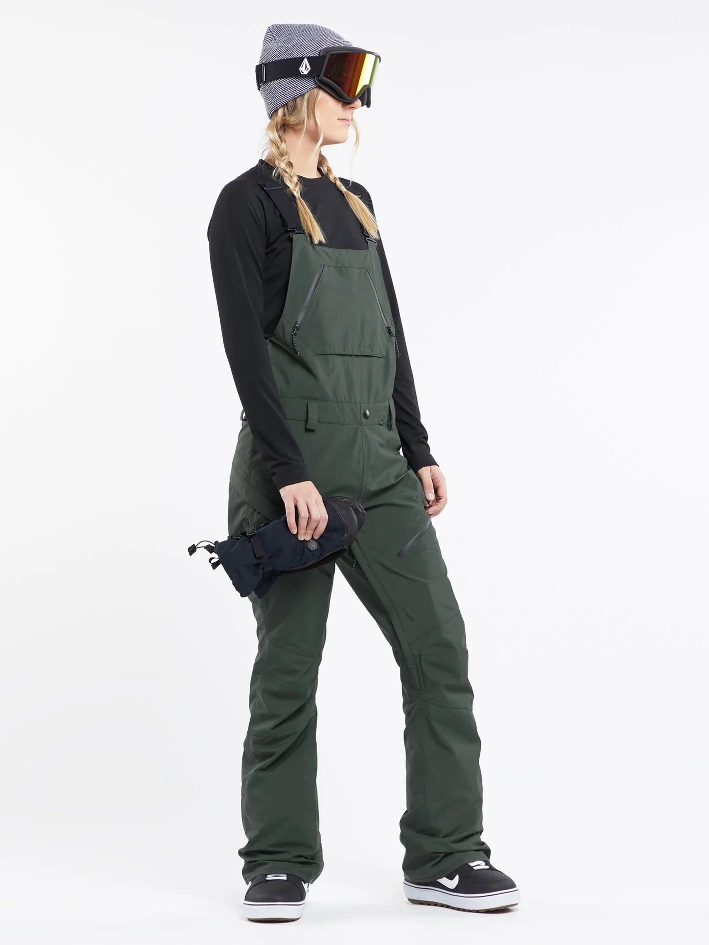 Womens Elm Stretch Gore Bib Overalls - Eucalyptus
